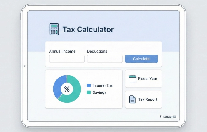 Tax calculator tool illustration for FinanceNS
